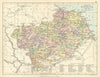 'County of Berwick'. Berwickshire. Parishes. BARTHOLOMEW 1886 old antique map