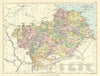 'County of Berwick'. Berwickshire. Parishes. BARTHOLOMEW 1888 old antique map