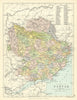 'County of Forfar'. Forfarshire. Parishes. BARTHOLOMEW 1888 old antique map