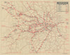 Underground Map of London. Tube network. No print code. June-August/mid 1924