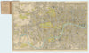 Stanford's Map of Central London. Folding, linen-backed antique city plan 1905