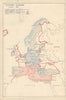 Festung Europa / Fortress Europe, October 1944. World War Two 1956 old map