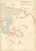Japanese occupied territory, October 1944. World War Two 1956 old vintage map