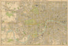 Stanford's Map of Central London. Folding, linen-backed antique city plan 1896