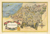 Le Pays Basque region pictorial map by Laszlo Fircsa. Pyrénées-Atlantiques 1948
