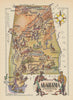 Alabama small state map by Jacques Liozu 1946 old vintage plan chart