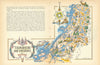 Trondheim and environs small pictorial map by Jacques Liozu. Norway 1952