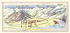 Sedrun small ski resort piste/trail map by Otto Müller. Switzerland 1949