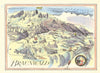 Braunwald small ski resort piste/trail map by Otto Müller. Switzerland 1949