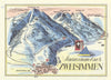 Saanenmoser Zweisimmen small ski resort piste/trail map by Otto Müller 1949