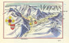 Morgins small ski resort piste/trail map. Otto Müller. Portes du Soleil 1949