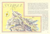 St. Cergue ski resort piste/trail map by Otto Müller. Switzerland 1949 old
