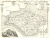 Isle of Wight antique map by Thomas Moule 1837 old plan chart