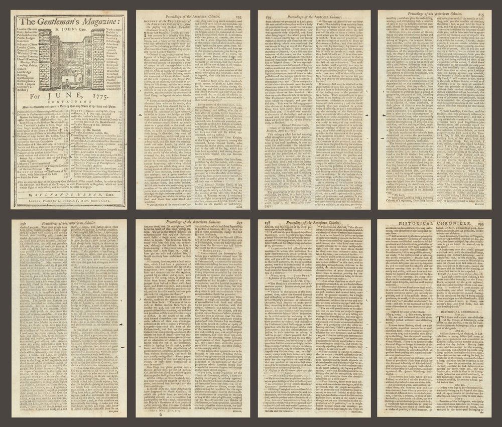 Battle of Lexington & Concord eyewitness account published Gents Mag June 1775