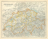 Switzerland showing cantons. BARTHOLOMEW 1909 old antique map plan chart