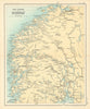 The Fjords of Norway. Norwegian Coast. Oslo. BARTHOLOMEW 1909 old antique map