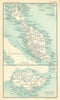 Malay Peninsula & Singapore island. Malaysia. BARTHOLOMEW 1909 old antique map