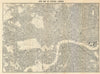 New Map of Central London by W.H. Allen & George Philip 1890 old antique