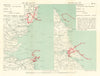 WW1 German Airship Raid 16–17 June; 21–22 August 1917 Yorkshire Suffolk 1935 map
