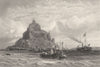 CORNWALL. Royal Yacht, Mount St Michael c1870 old antique print picture