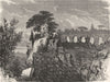 ROME. Ruins, Palatine, towards Circus Maximus 1872 old antique print picture