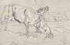 MILITARIA. Attack(Dog & Cow)-Landseer c1880 old antique vintage print picture