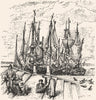 VENICE. Flotilla of Chioggiotti & nets 1880 old antique vintage print picture