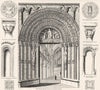 ROCHESTER CATHEDRAL. Entry, seal, recess, tile, capital 1845 old antique print