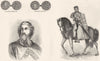 KINGS/COINS. Edward I; Penny Henry III, I 1845 old antique print picture