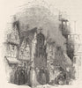 LONDON. Street in London ; Cheapside 1845 old antique vintage print picture