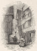 LONDON. Street in London 1845 old antique vintage print picture
