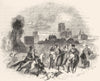 HERTS. St Alban's Hawking Party 1845 old antique vintage print picture