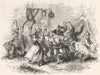 DANCE. Whitsun Morris-Dance 1845 old antique vintage print picture