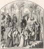 DANCE. 'Garden of Pleasure' 'Roman de la Rose' 1845 old antique print picture