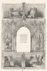 CATHEDRALS. Hereford, Llandaff, Norwich, Lichfield 1845 old antique print