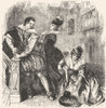 ROMANCE. Man who keeps brace of painted madams 1845 old antique print picture