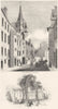 SCOTLAND. Canongate Jail, Edinburgh; Falkland 1845 old antique print picture