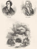 CLERGY. Pope; Dennis; entry to Pope's Grotto 1845 old antique print picture