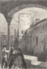 SPAIN. The tower of Comares 1881 old antique vintage print picture