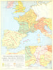 CHRISTIANITY.Dioceses Britannia,Gallia,Hispania,Annonaria Illyricum 1958 map