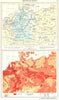 CENTRAL EUROPE.Mitteleuropa;Volksdichte population density 1958 old map