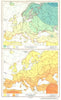 EUROPE.Europa;Januar-Isothermen;Juli-Isothermen.January July Isotherms 1958 map