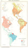 AMERICAS.Nord-Sudamerika;Volker;Sprachen Language Kolonisten 1958 old map