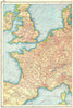 WESTERN EUROPE. Showing Railways & steamship routes. West sheet 1920 old map