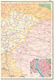HUNGARY EAST. Railways. Inset Budapest plan. HARMSWORTH 1920 old antique map