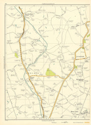 LANCASHIRE Lydiate Aughton Brookfields Green Downholland Cross Maghull 1935 map