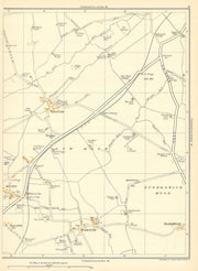 YORKSHIRE Rigton Low Moor Dunkeswick Moor Dunkeswick Weeton Huby 1935 old map