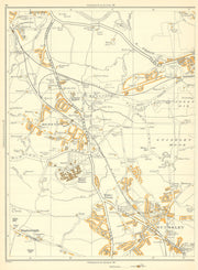 GUISELEY Otley Guiseley Moor Hawksworth Menston Whale Hill White Cross 1935 map