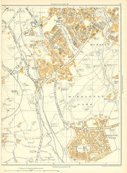 LEEDS West Wood Middleton Park Hunslet Beeston Cardinal Estate 1935 old map