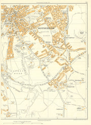 ROTHERHAM Canklow Whiston Catcliffe Herringthorpe Clifton Moorgate 1935 map